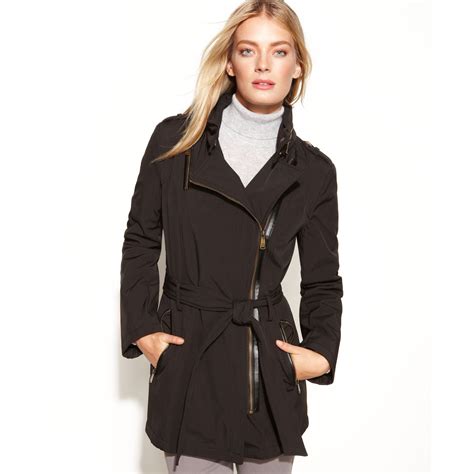 black michael kors soft shell lightweight baseball jacket|michael kors women's black jacket.